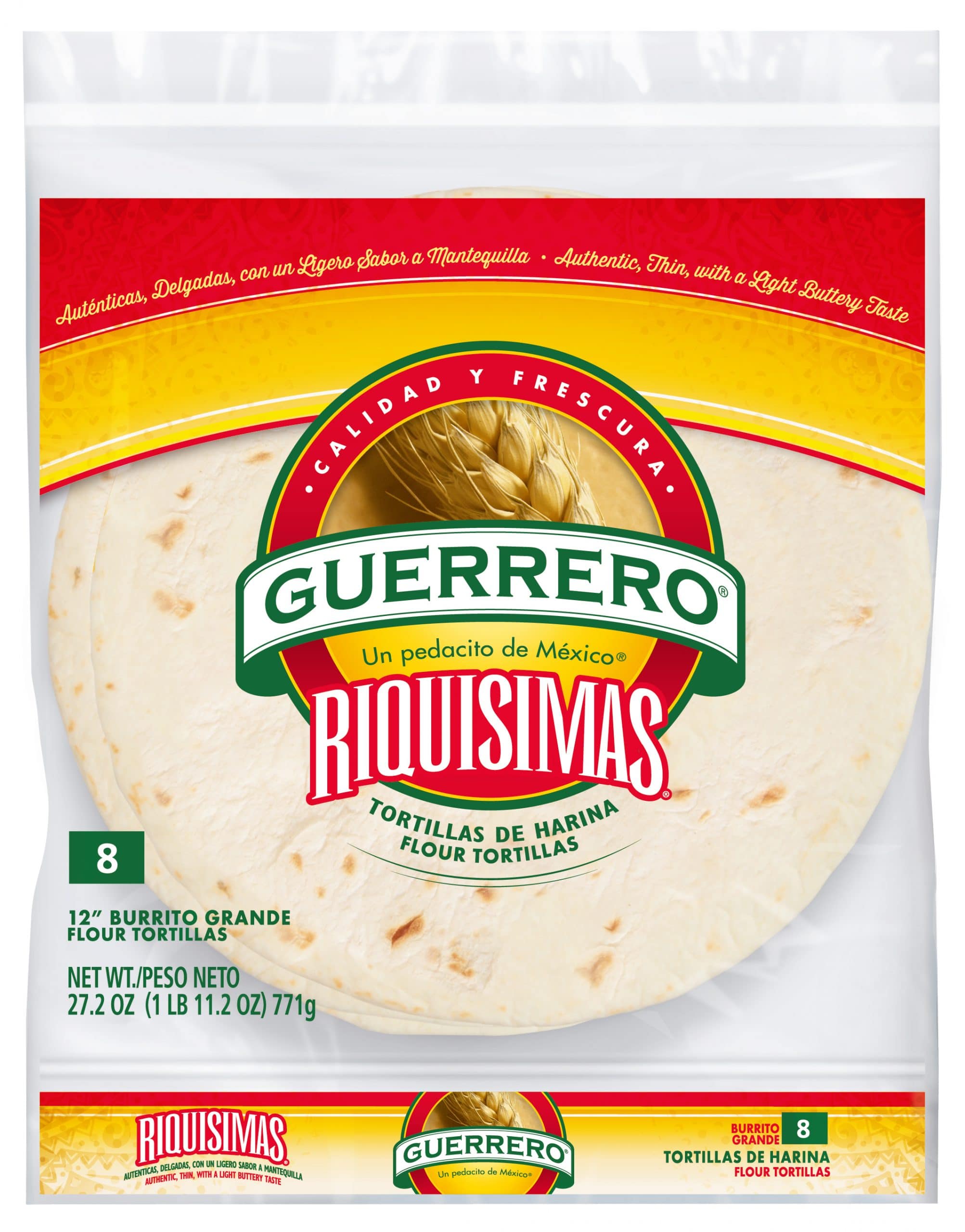 Riquisimas Burrito Grande Flour Tortillas - Guerrero Tortillas