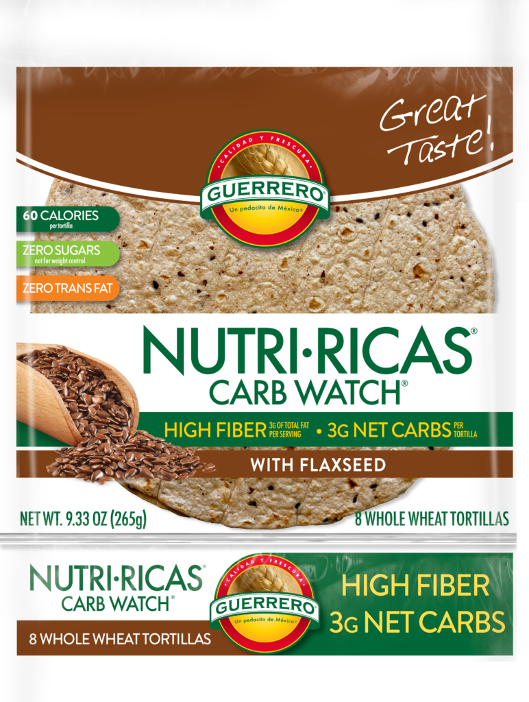 NutriRicas Carb Watch Whole Wheat Tortillas Guerrero Tortillas