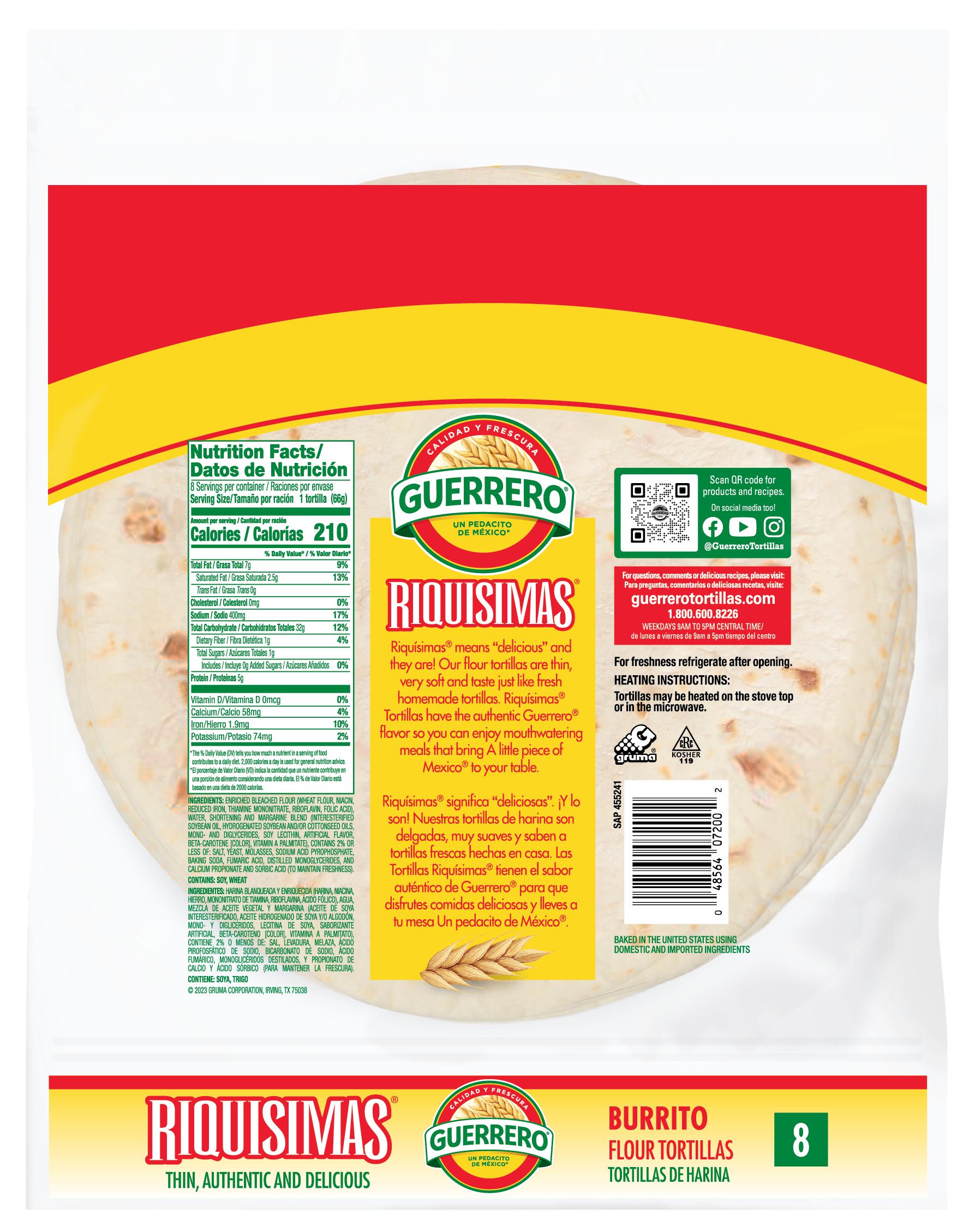 Riquisimas Burrito Flour Tortillas