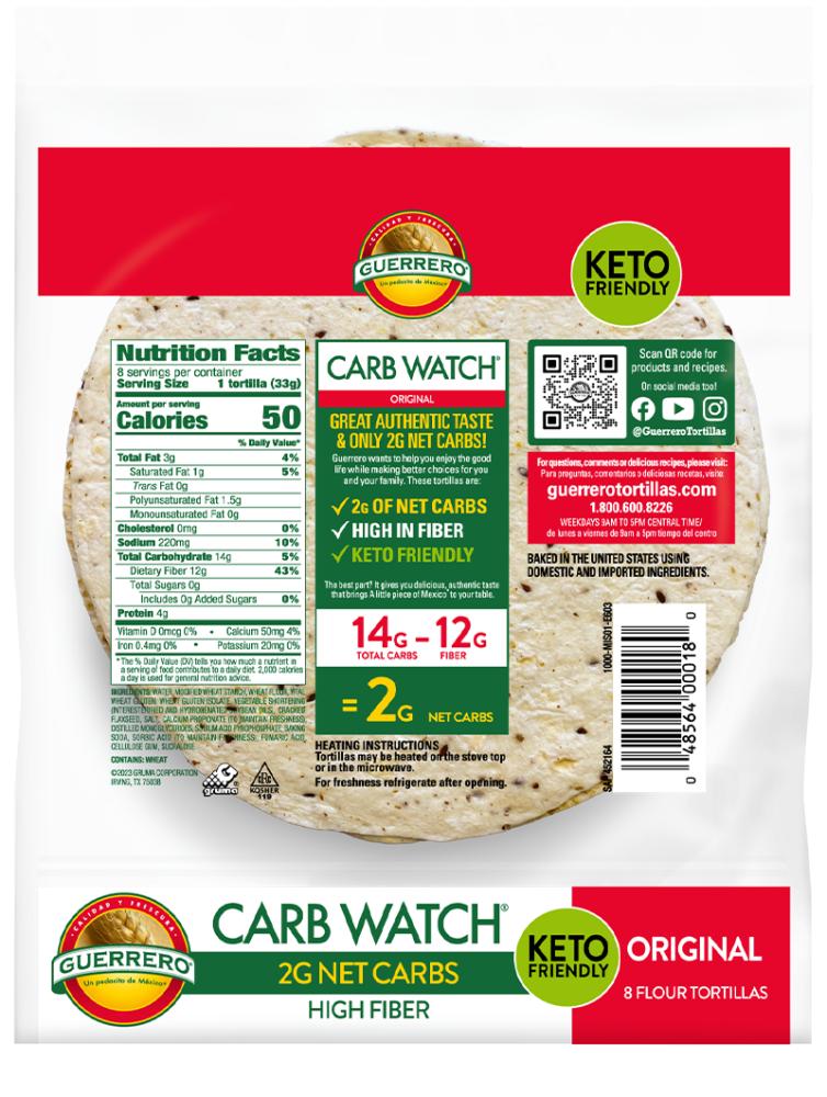 Carb Watch Flour Tortillas Guerrero Tortillas