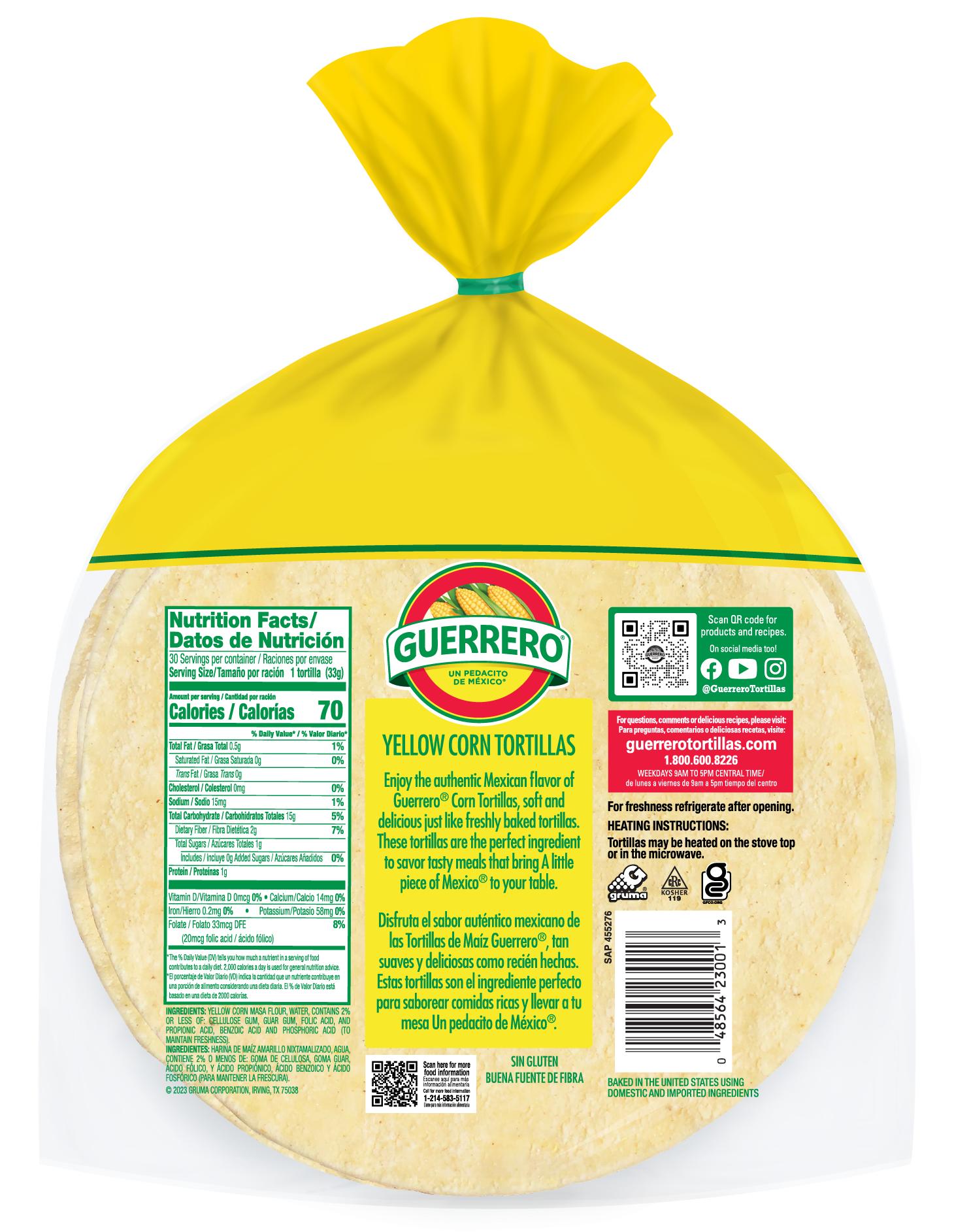 King Size Yellow Corn Tortillas