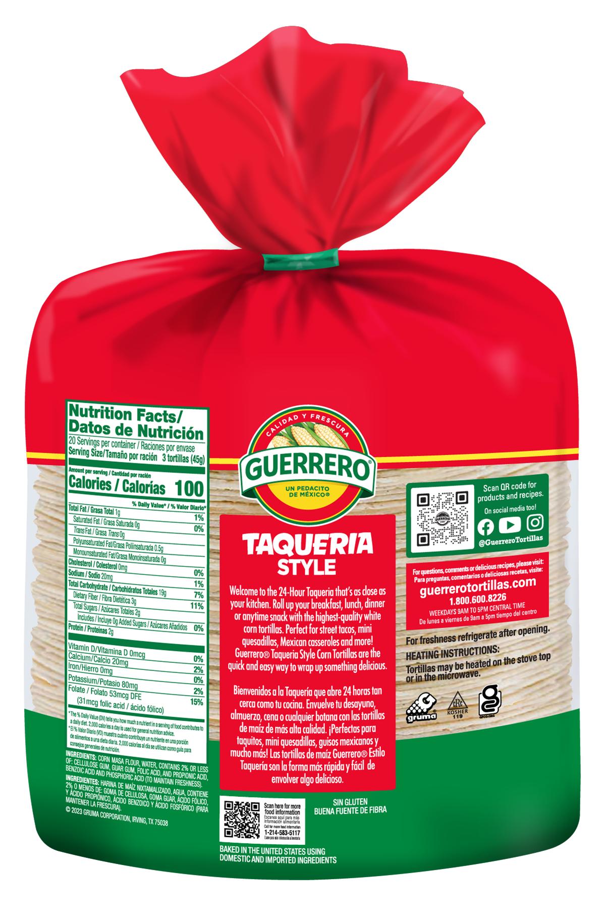 Estilo Taquería Mini Tortillas de Maíz Blanco