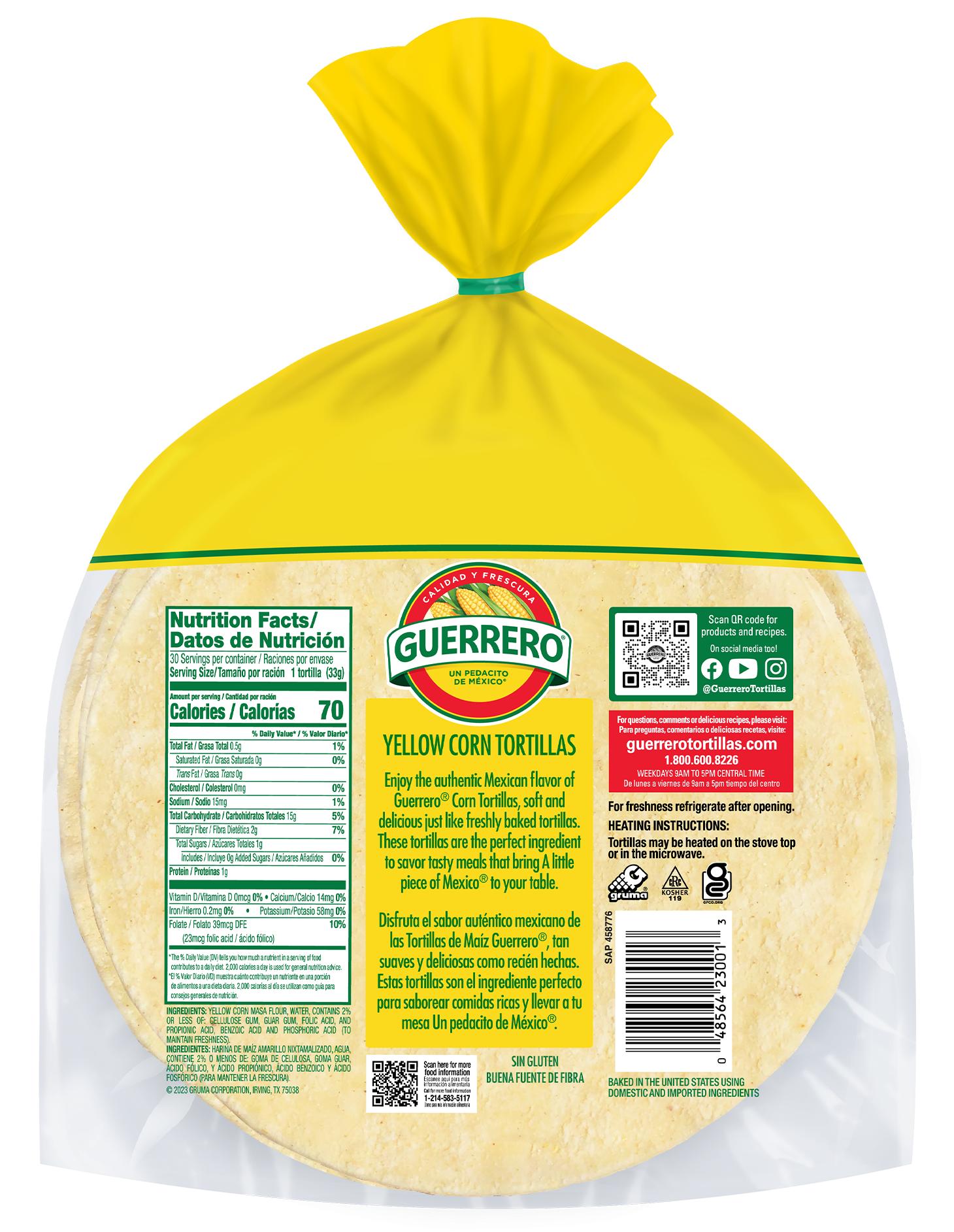 King Size Yellow Corn Tortillas
