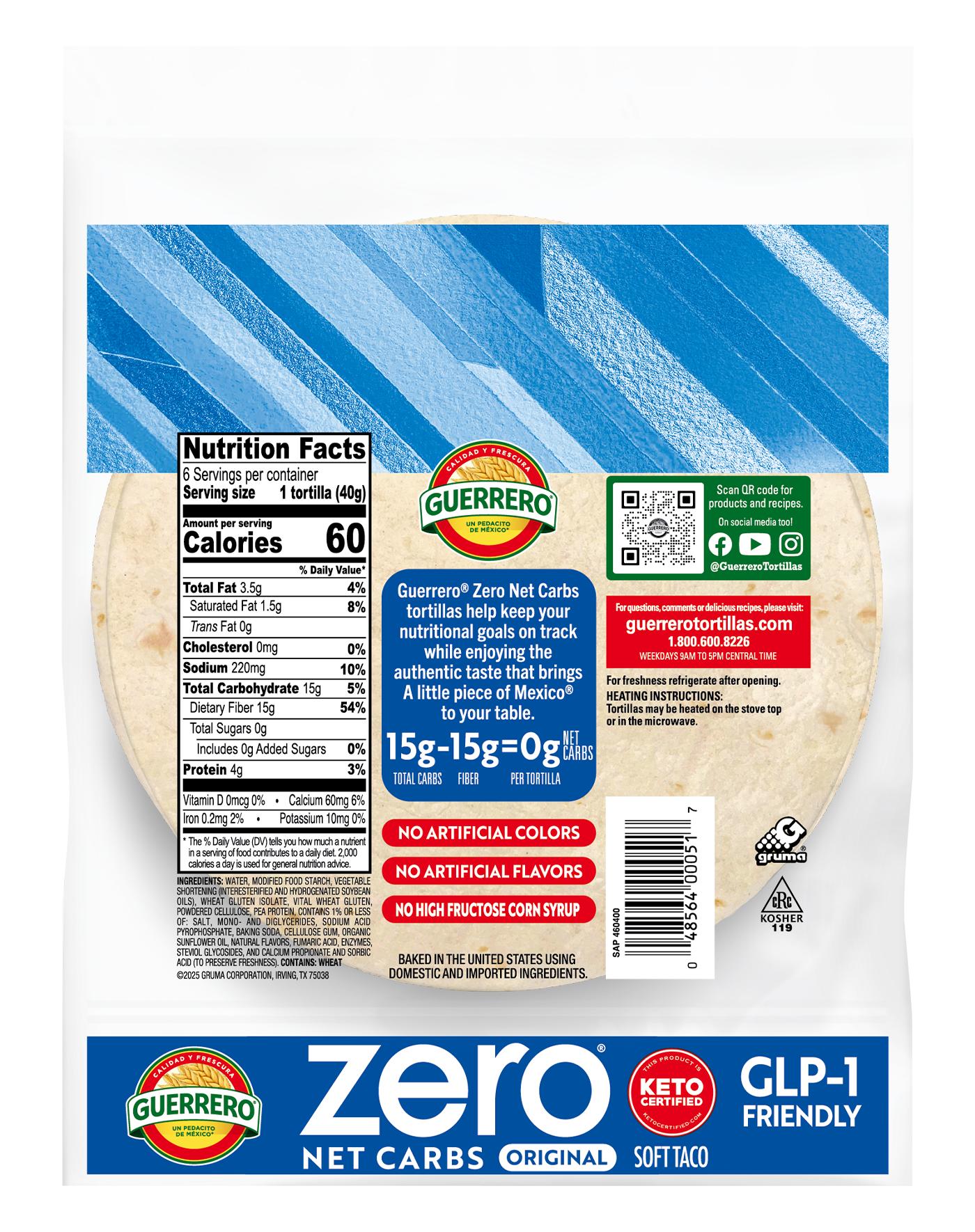 Zero Net Carbs Soft Taco Tortillas
